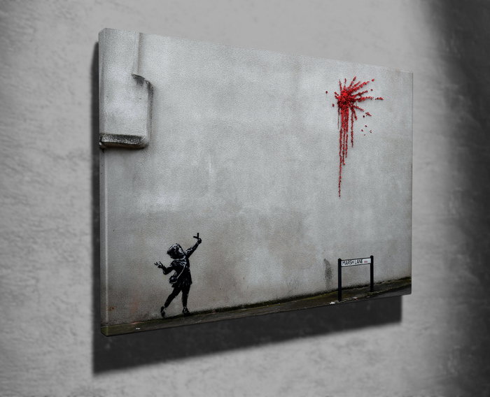 Wallity WY28 Banksy Lienzo Decorativo 50 x 70 cm